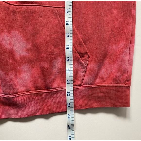 Nike Hoodie Women Medium Pink Tie Dye Pullover Kangaroo Pocket Logo Mock Neck - Picture 11 of 11